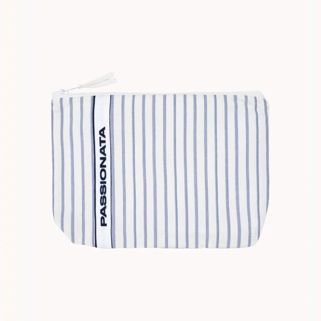 Pochette à rayures Fiona bleu en viscose
