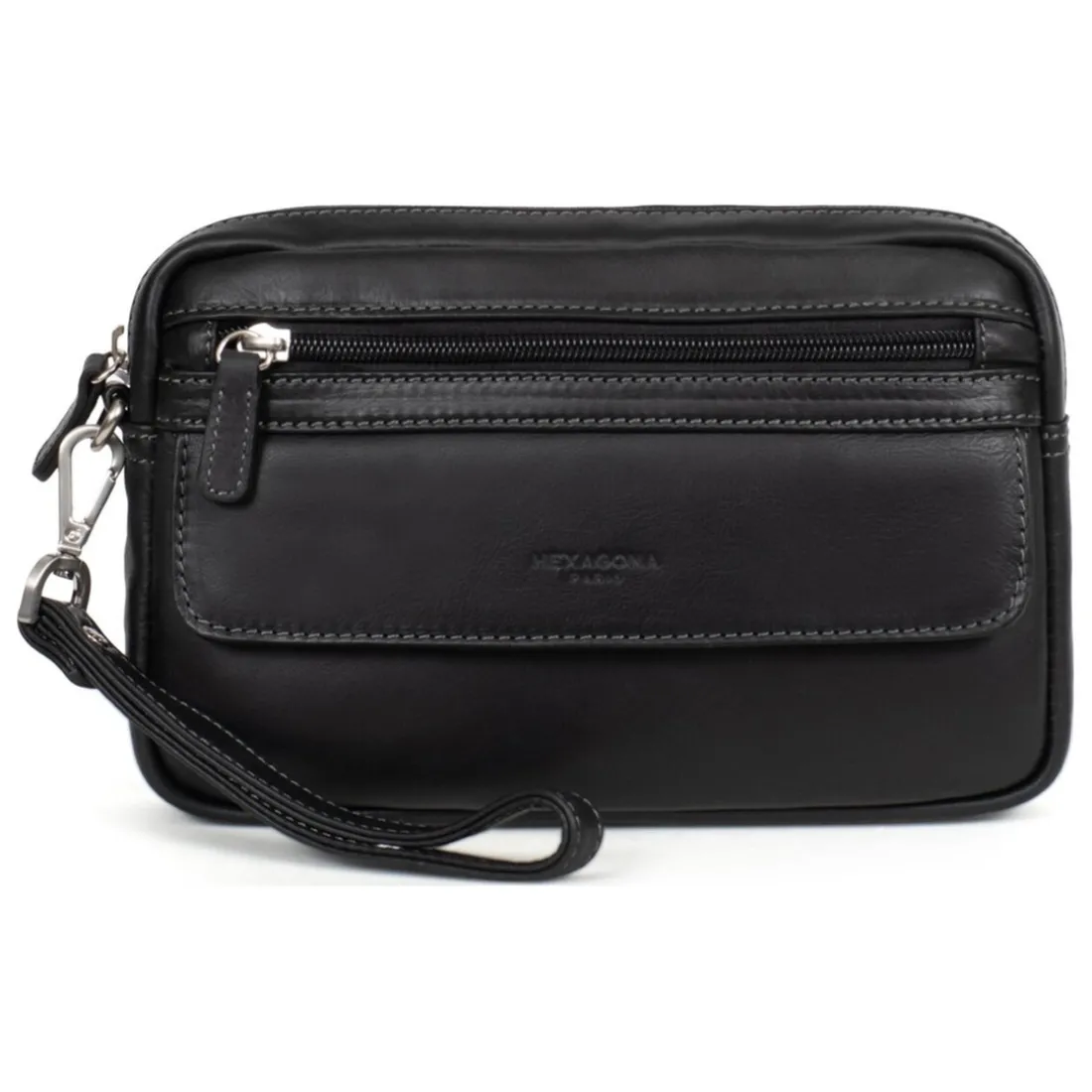 Pochette dragonne Cuir FELIN Noir Luke