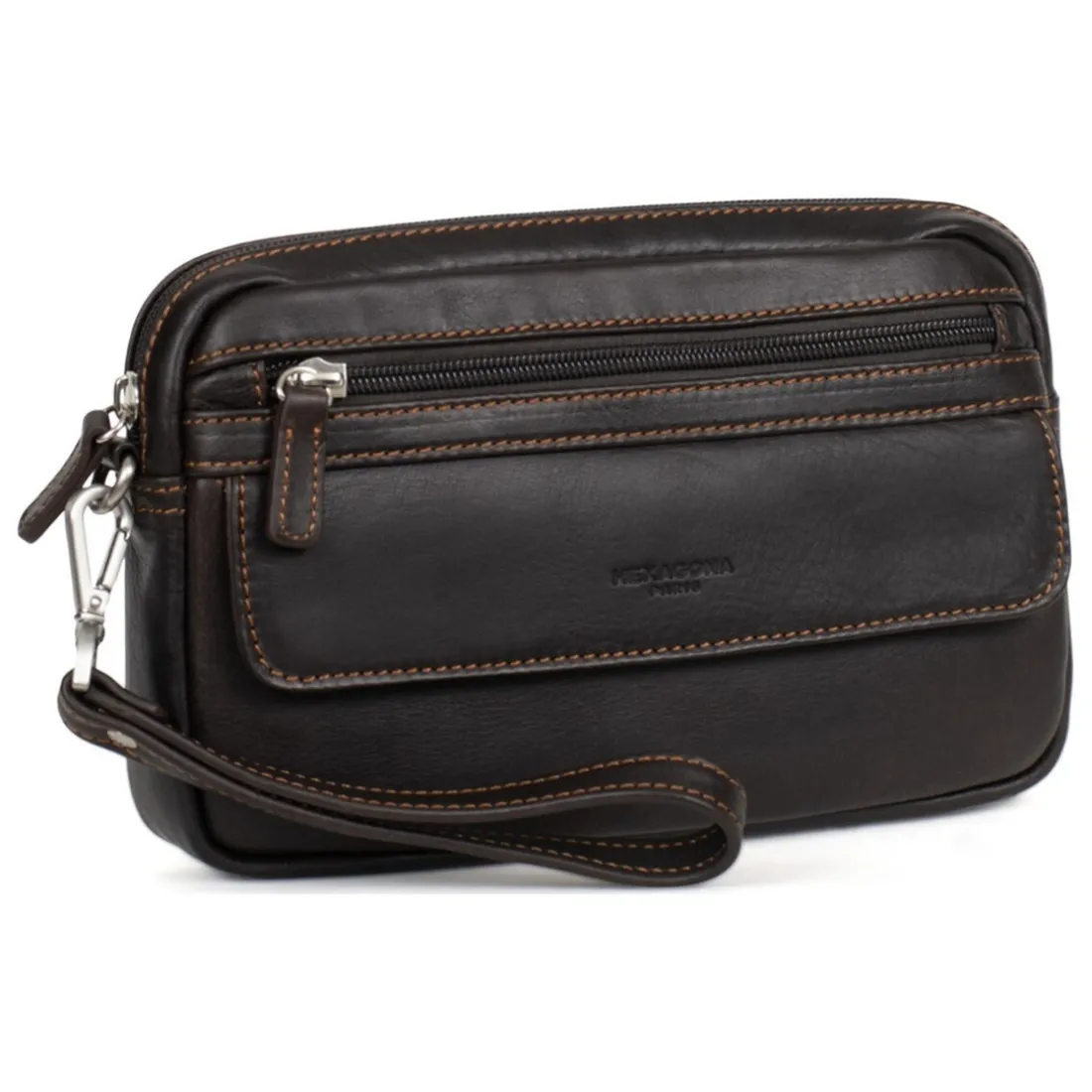 Pochette dragonne Cuir FELIN Marron