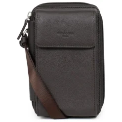 Pochette téléphone avec portefeuille Stop RFID Cuir CONFORT Marron foncé