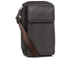 Pochette téléphone avec portefeuille Stop RFID Cuir CONFORT Marron foncé