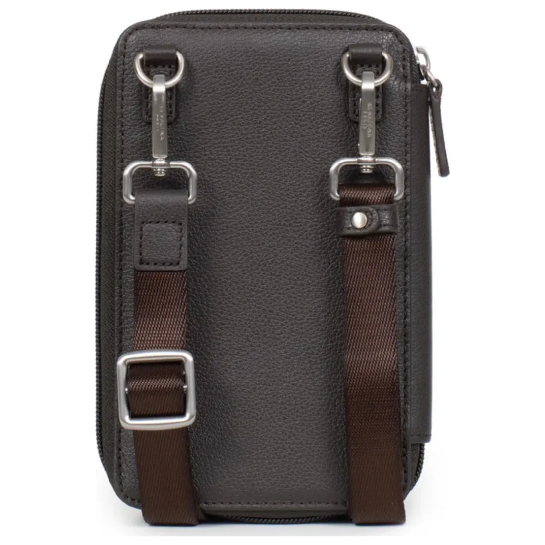Pochette téléphone avec portefeuille Stop RFID Cuir CONFORT Marron foncé