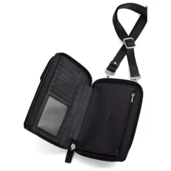Pochette téléphone avec portefeuille Stop RFID Cuir CONFORT Noir