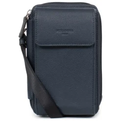 Pochette téléphone avec portefeuille Stop RFID Cuir CONFORT Marine