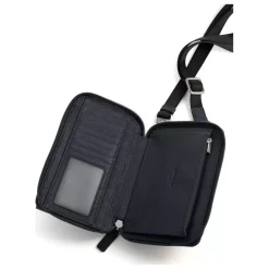 Pochette téléphone avec portefeuille Stop RFID Cuir CONFORT Marine