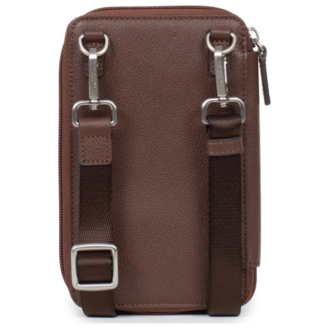 Pochette téléphone avec portefeuille Stop RFID Cuir CONFORT Chocolat