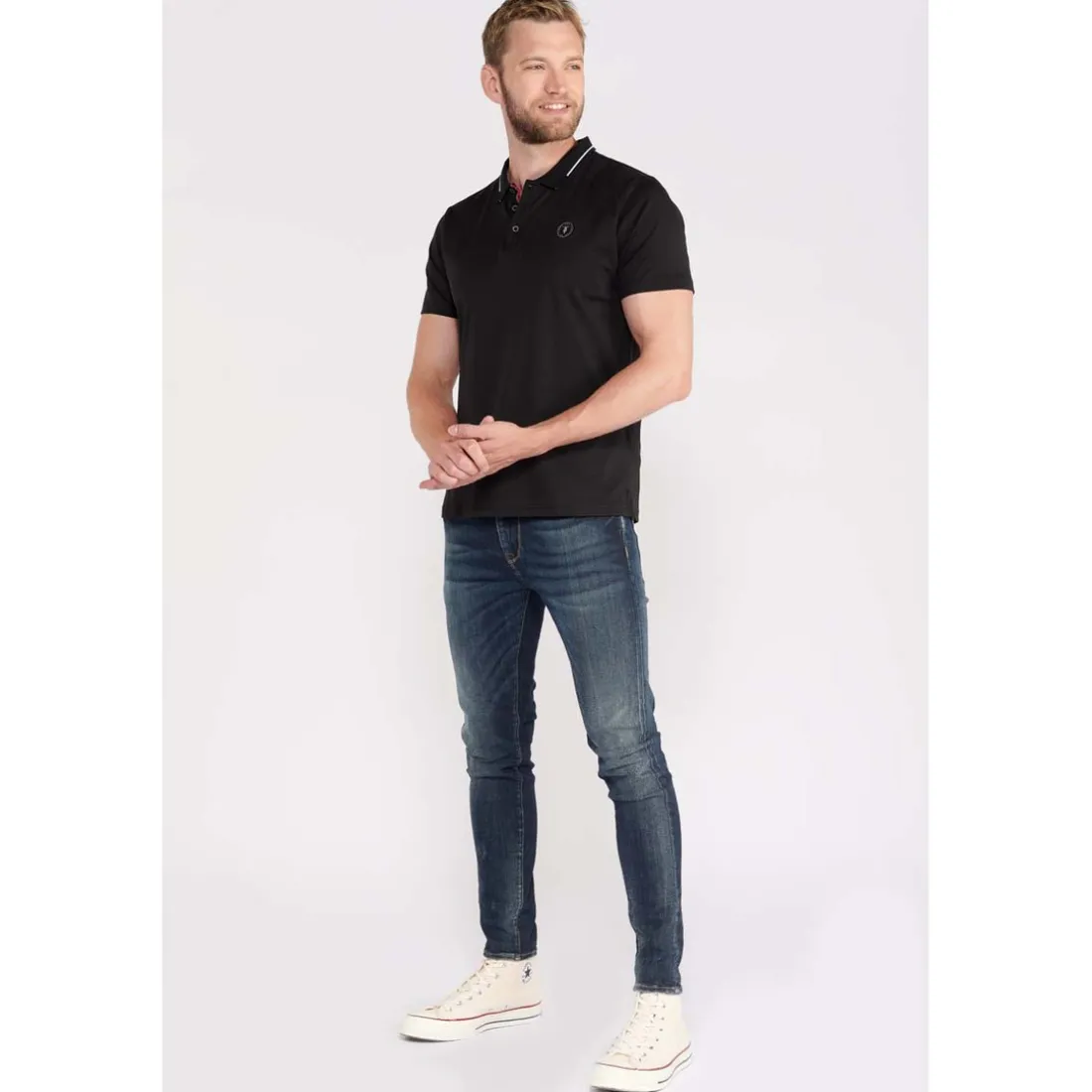 Polo Aron noir en coton