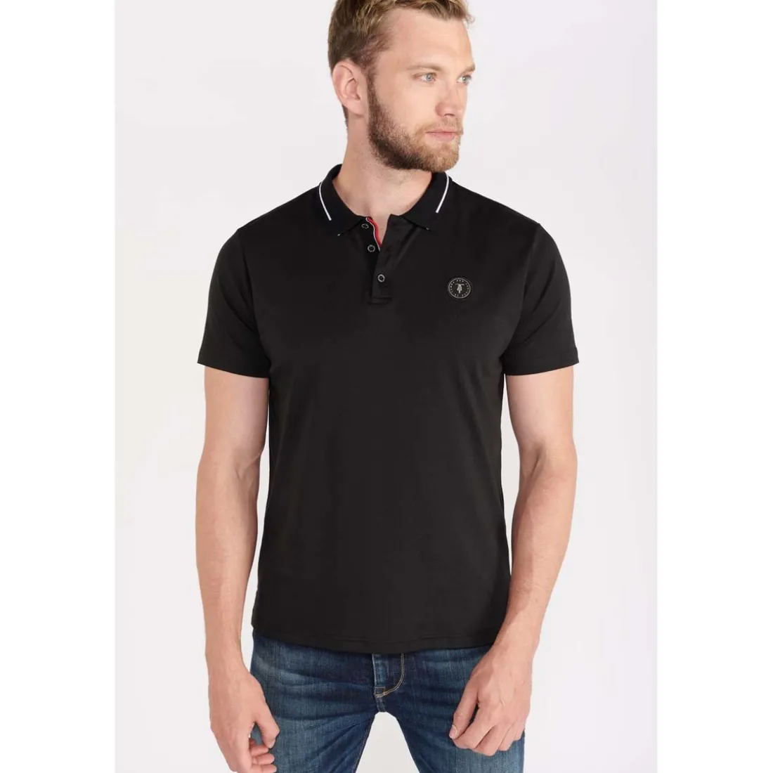 Polo Aron noir en coton