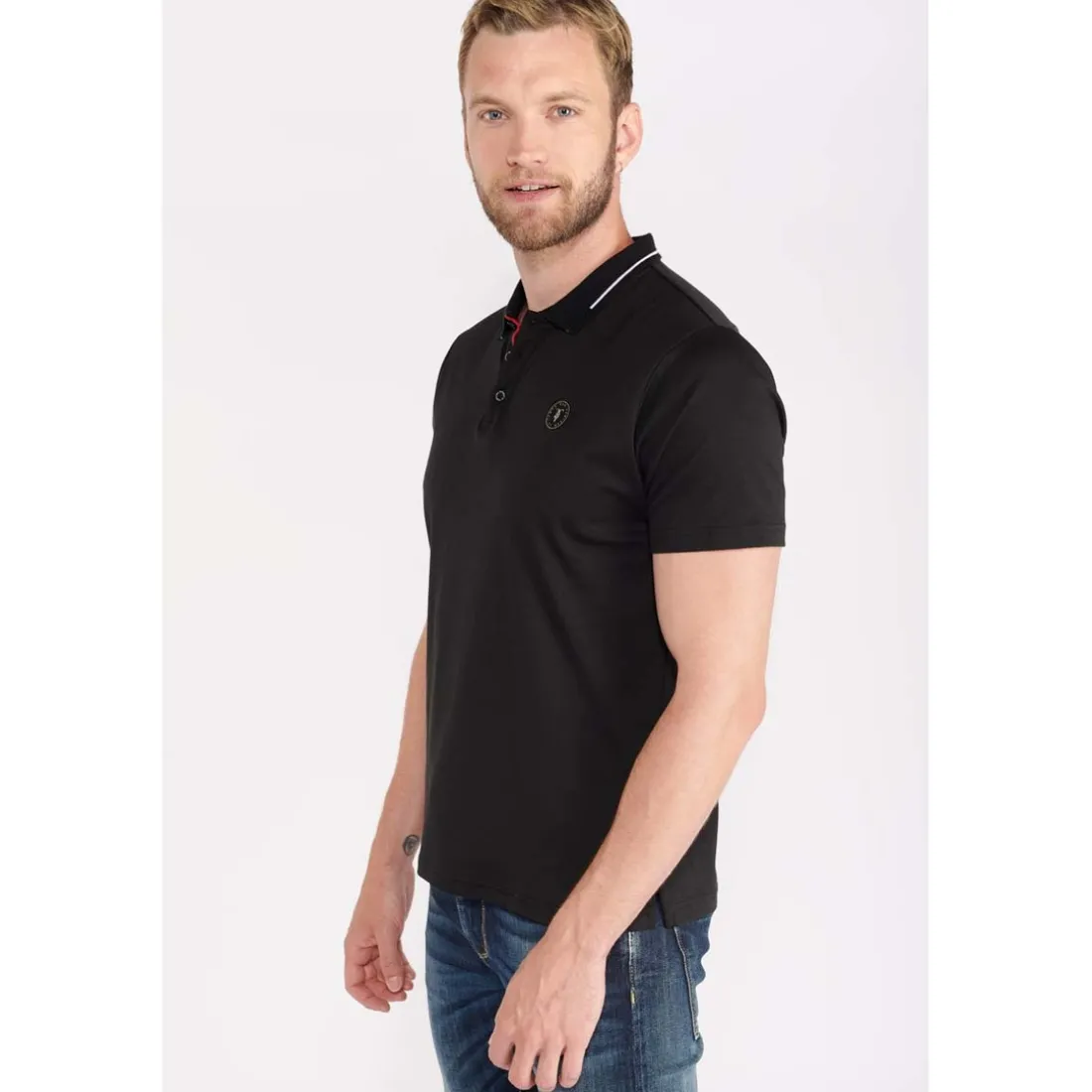 Polo Aron noir en coton