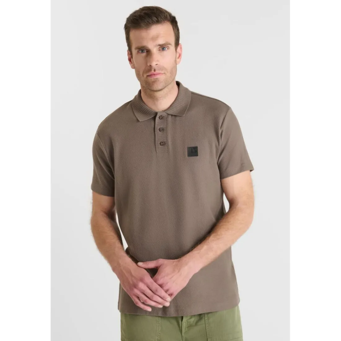 Polo CERLO marron en coton Leif