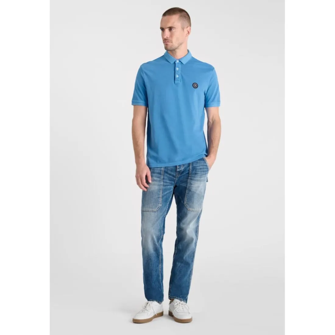 Polo DYLON bleu en coton Bo