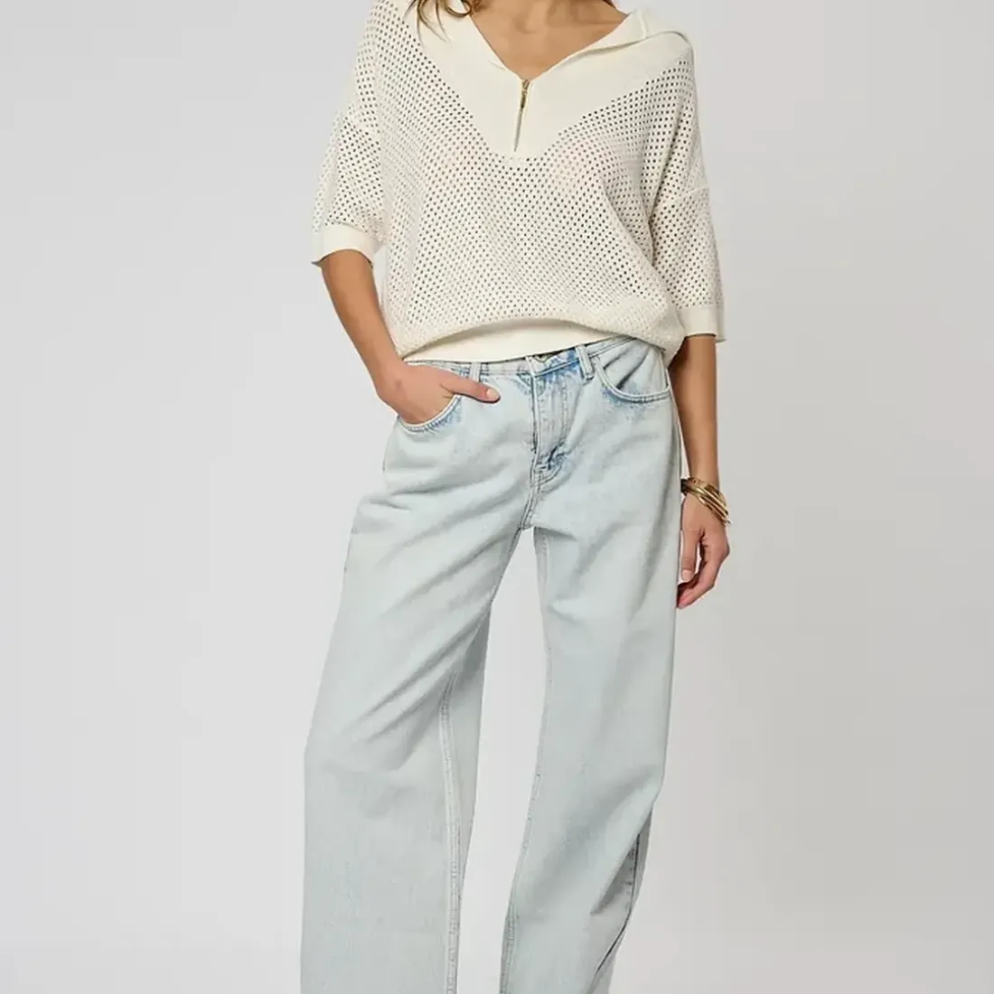 Polo M Courtes LAIZA blanc en coton
