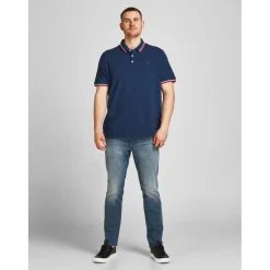 Polo Standard Fit Polo Manches courtes Bleu Marine en coton Ivan