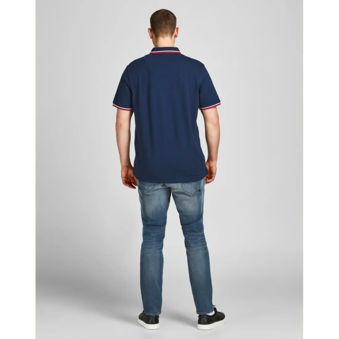 Polo Standard Fit Polo Manches courtes Bleu Marine en coton Ivan