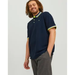 Polo Standard Fit Polo Manches courtes Bleu Marine en coton Beau
