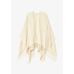 Poncho Pili beige crème blanc