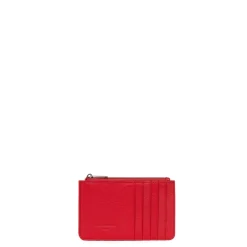 Porte-cartes CONFORT Fraise en cuir Gaia rouge