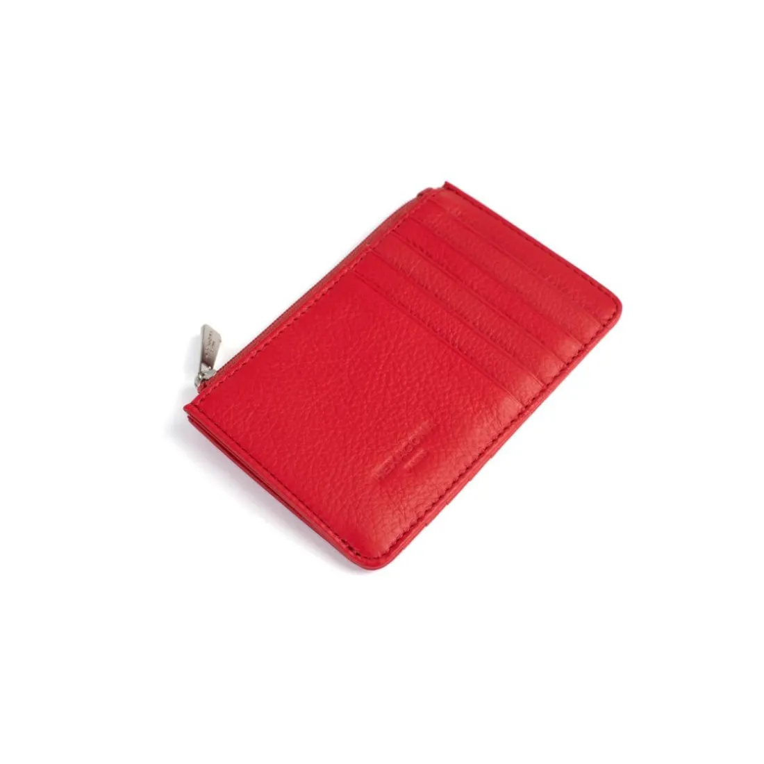 Porte-cartes CONFORT Fraise en cuir Gaia rouge