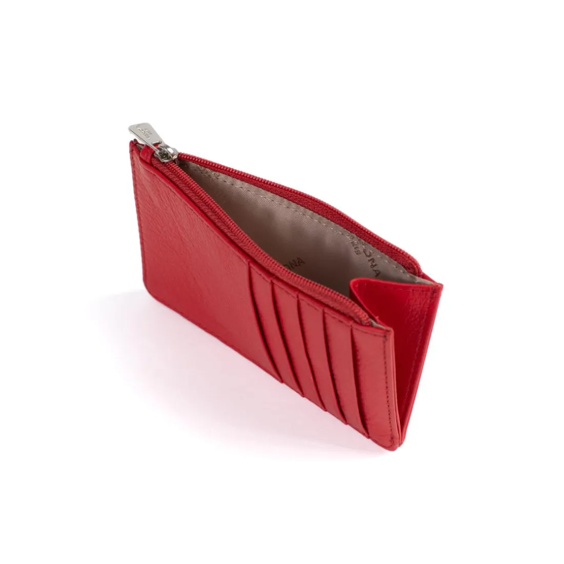 Porte-cartes CONFORT Fraise en cuir Gaia rouge