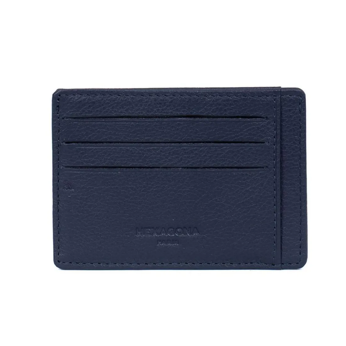 Porte-cartes Stop RFID Cuir CONFORT Marine Vale