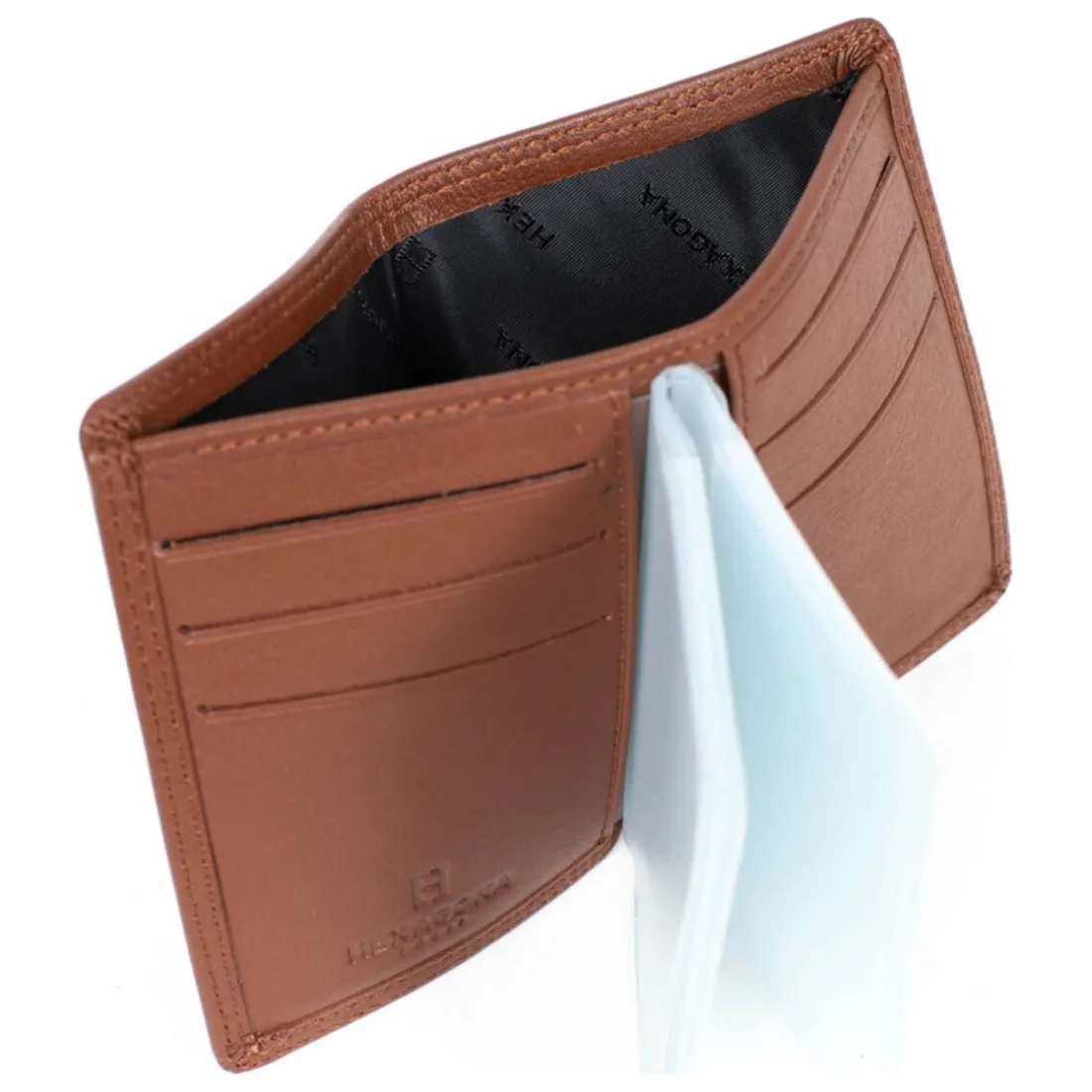 Porte-cartes Stop RFID Cuir SENSATION Cognac Aaron