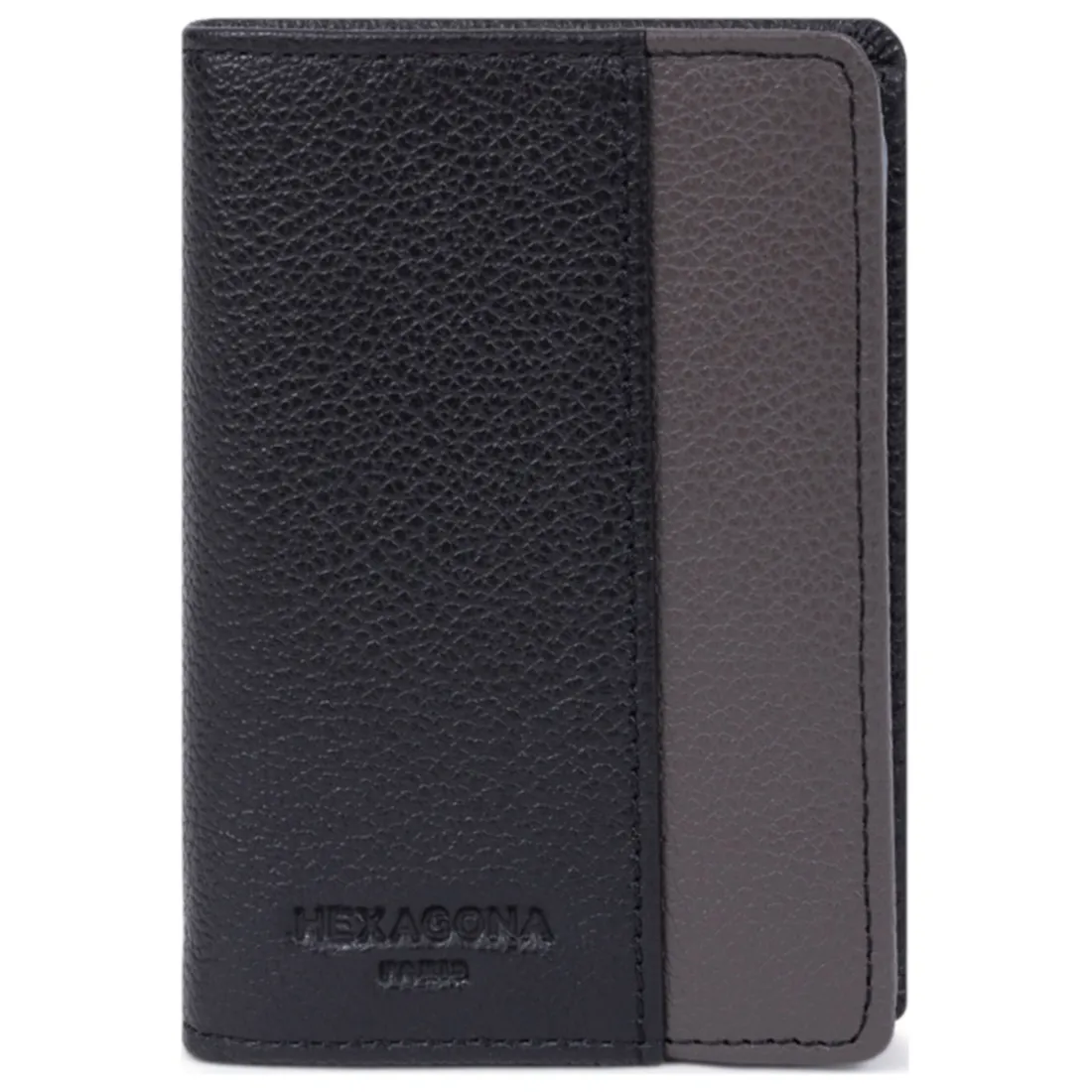 Porte-cartes Stop RFID Cuir DUO Noir/Taupe