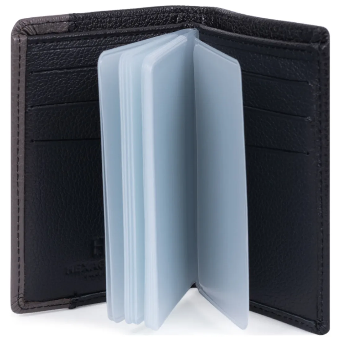 Porte-cartes Stop RFID Cuir DUO Noir/Taupe
