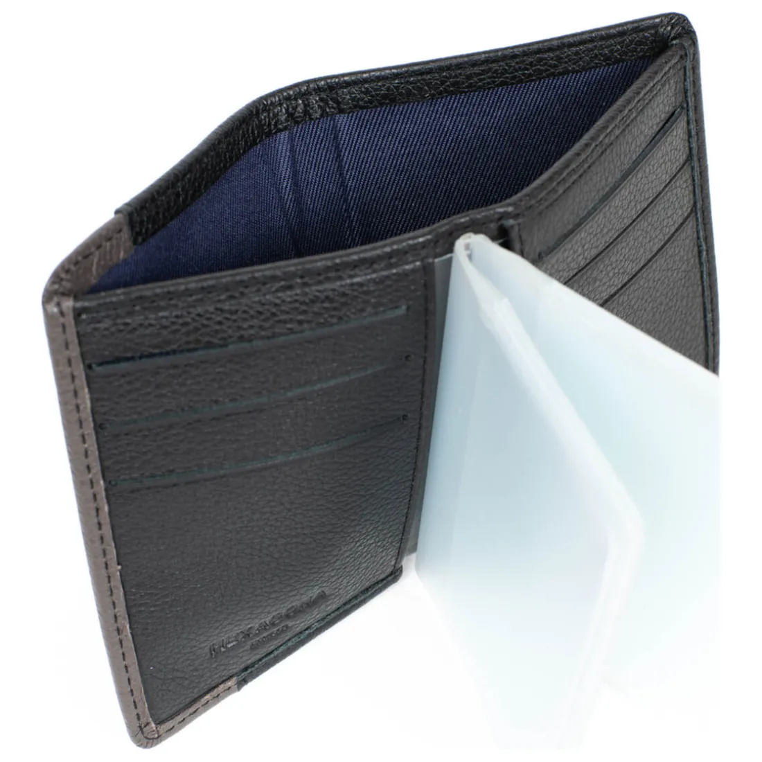 Porte-cartes Stop RFID Cuir DUO Noir/Taupe
