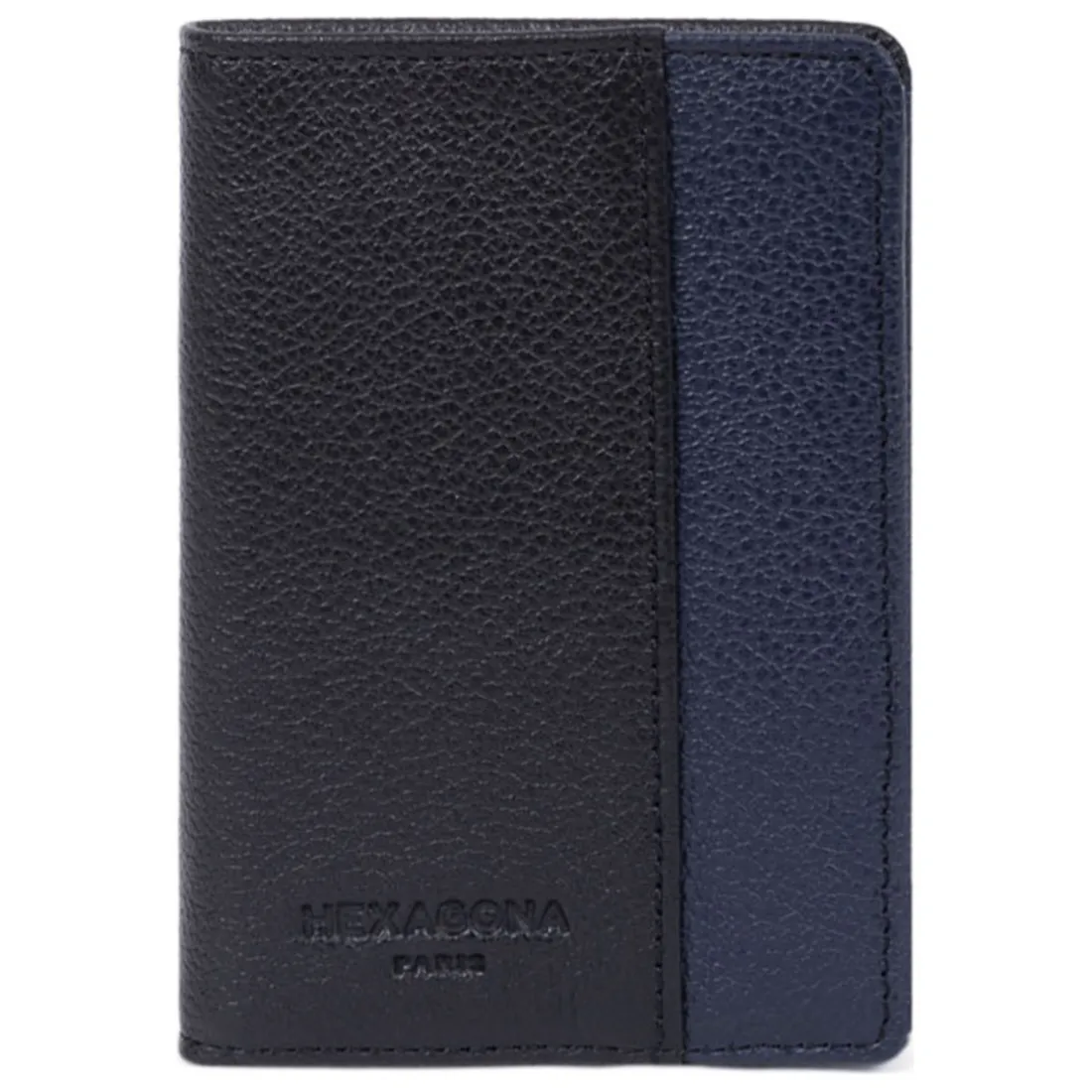 Porte-cartes Stop RFID Cuir DUO Noir/Marine