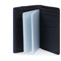 Porte-cartes Stop RFID Cuir DUO Noir/Marine