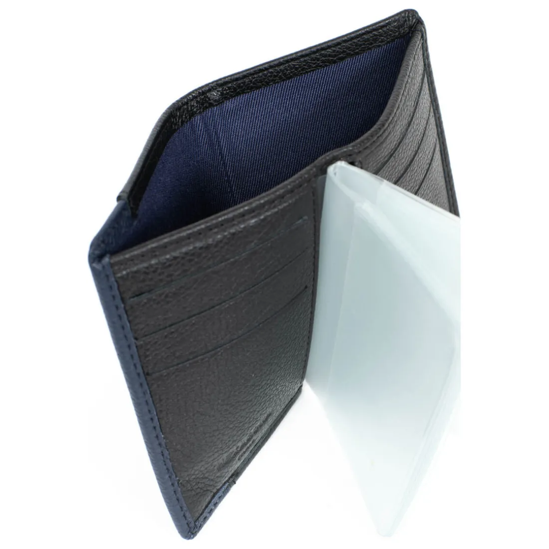 Porte-cartes Stop RFID Cuir DUO Noir/Marine