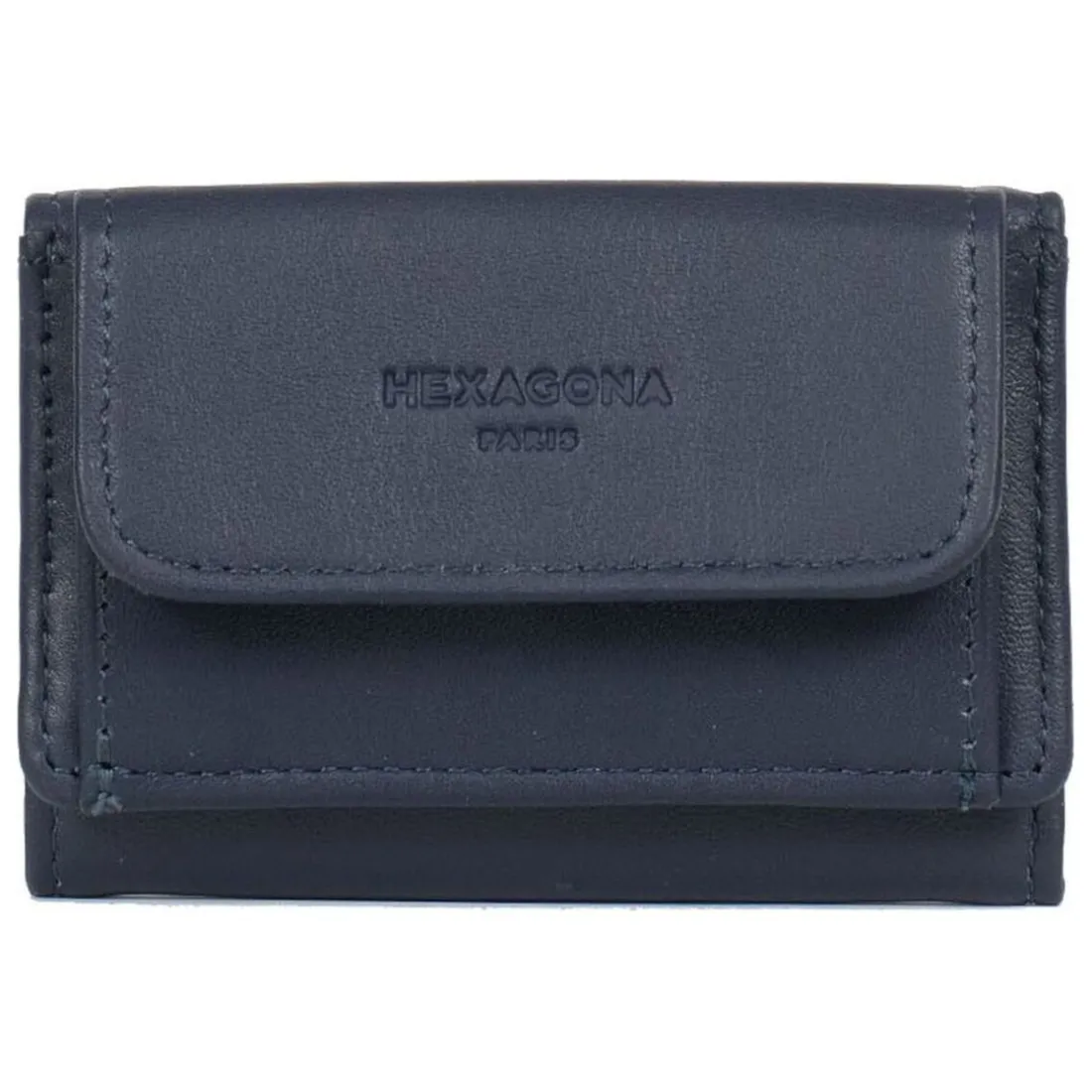 Porte-cartes Stop RFID SOFT Marine en cuir Maia