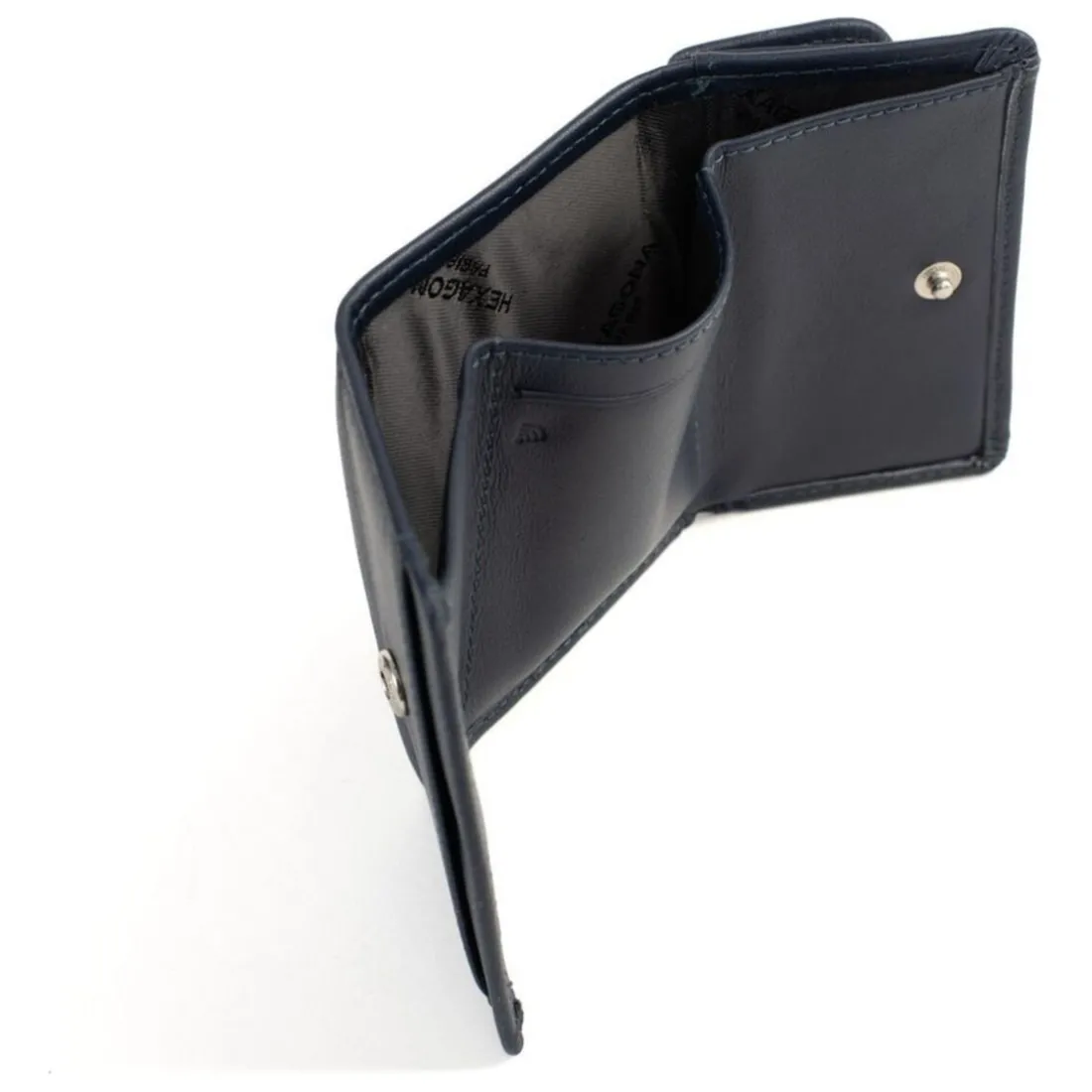 Porte-cartes Stop RFID SOFT Marine en cuir Maia