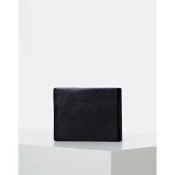 Portefeuille 2 volets Noir en cuir