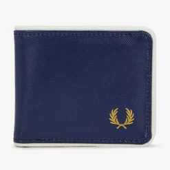 Portefeuille classique bleu et écru