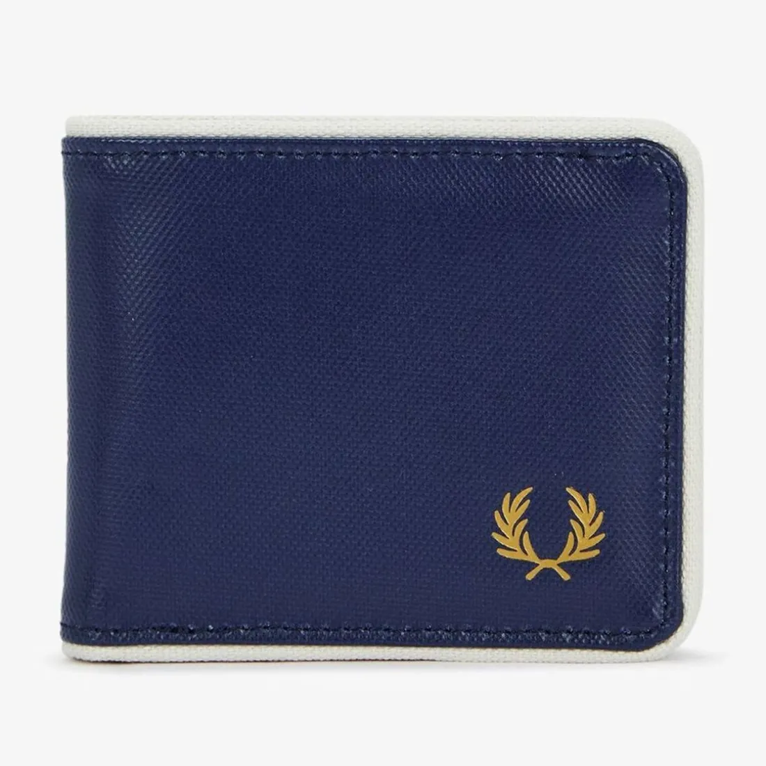 Portefeuille classique bleu et écru