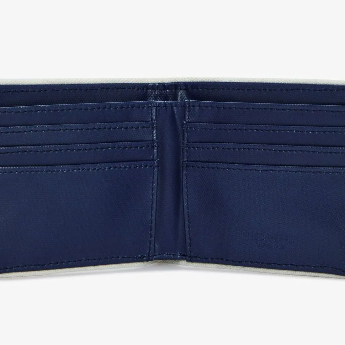 Portefeuille classique bleu et écru