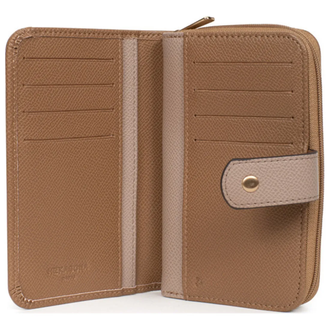 Portefeuille Cuir MERLINE Écorce/Taupe Rhea