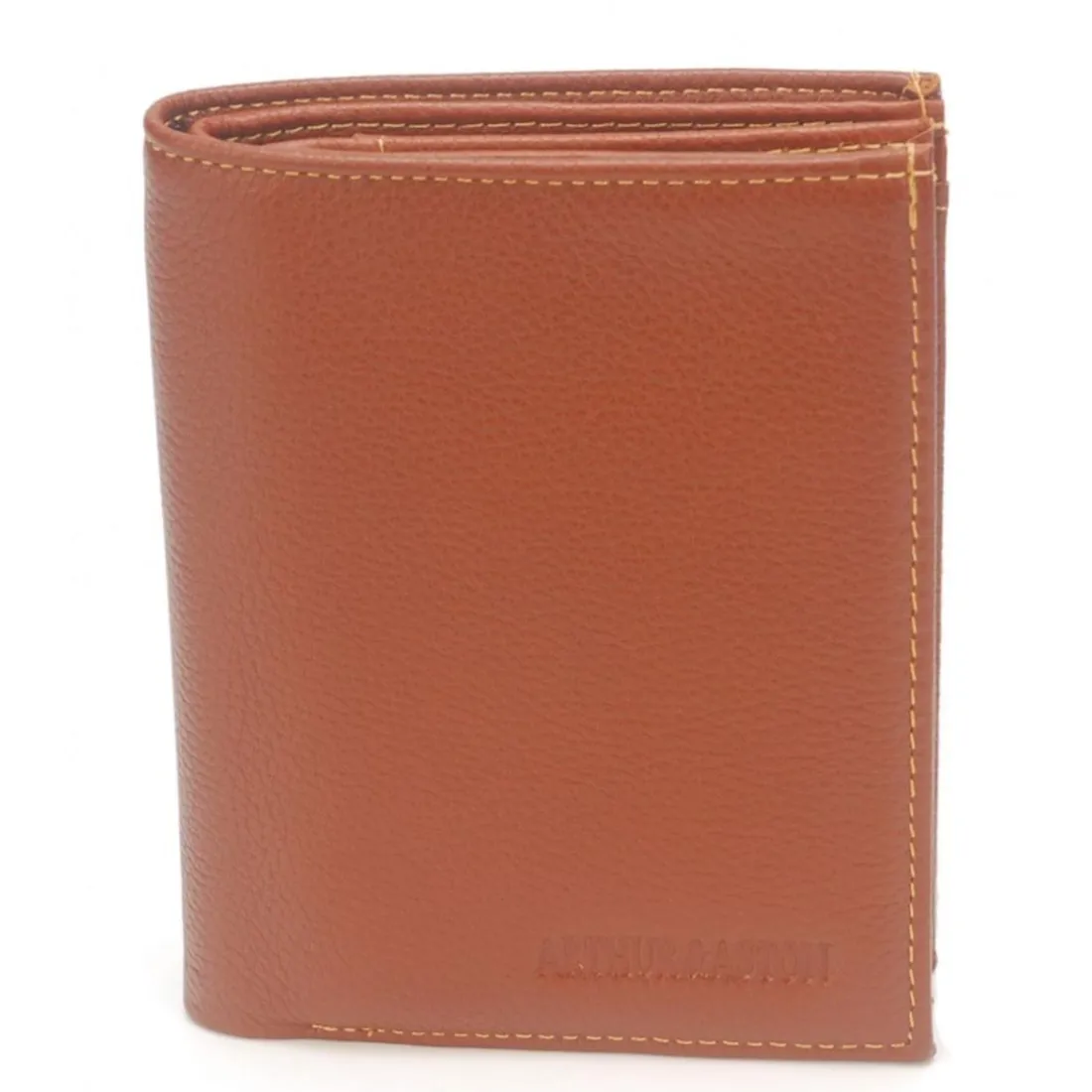 Portefeuille en cuir de vachette foulonne cognac