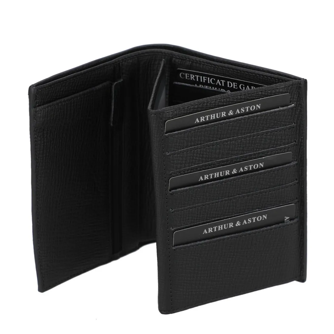 Portefeuille en cuir véritable noir