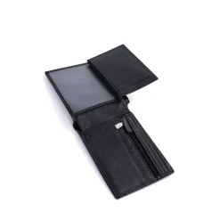 Portefeuille italien Stop RFID Cuir CONFORT Noir Mia