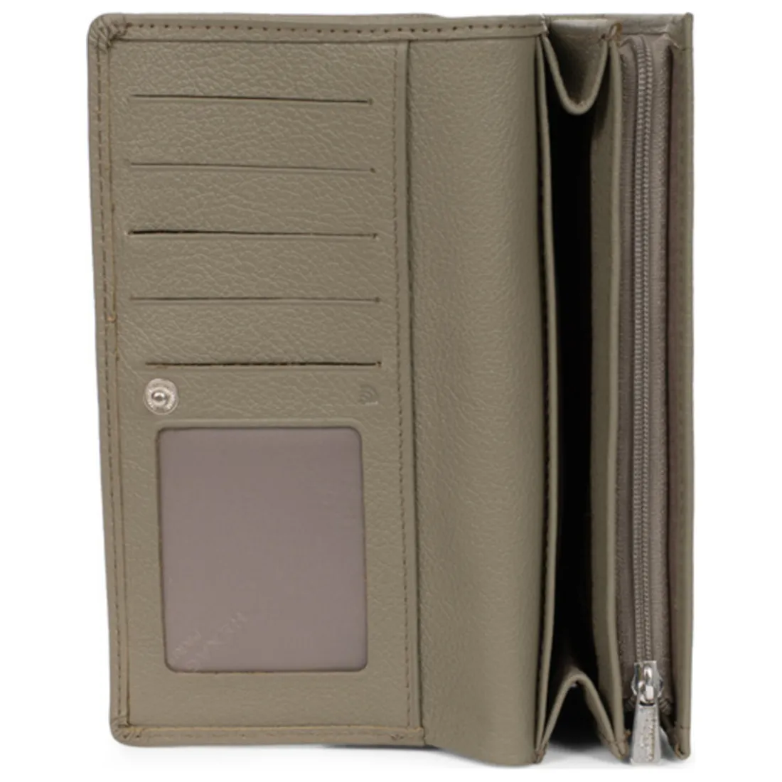 Portefeuille long Stop RFID MIRABELLE Olive en cuir Kaye