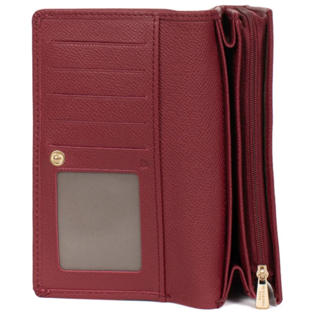 Portefeuille long Stop RFID AUDE Carmin Iris en cuir