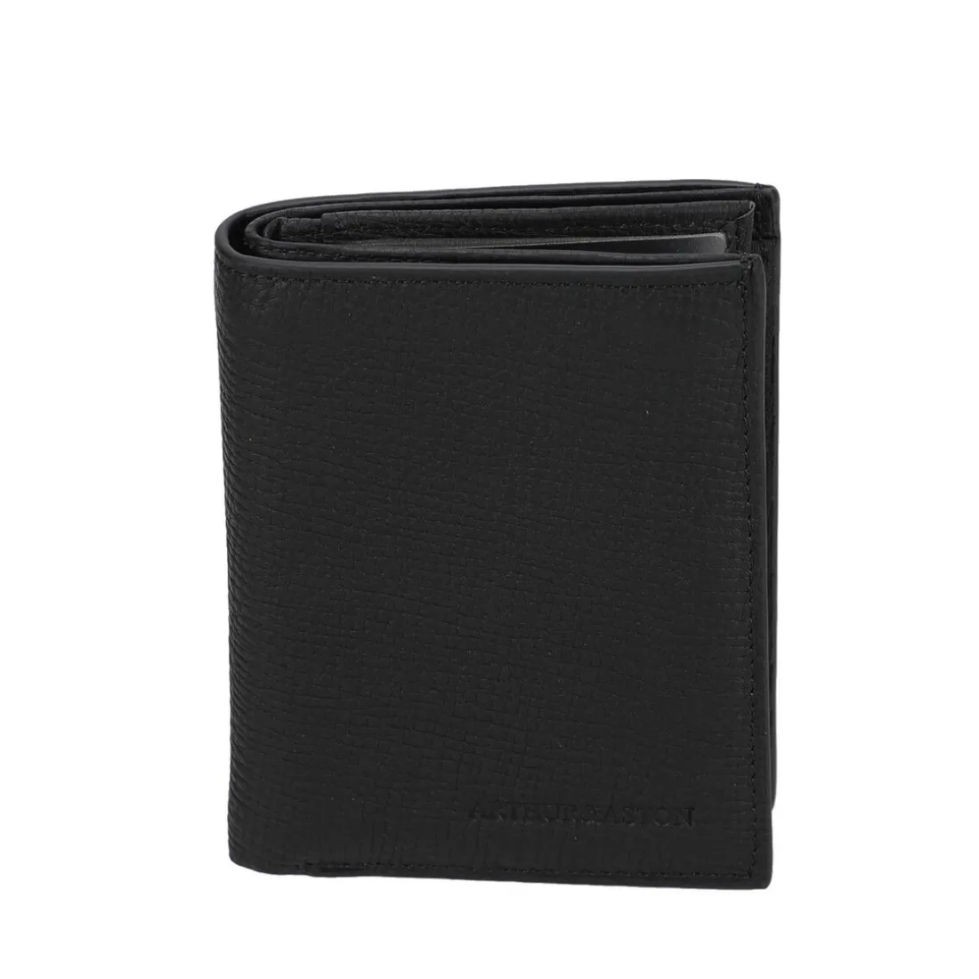 Portefeuille noir en cuir véritable