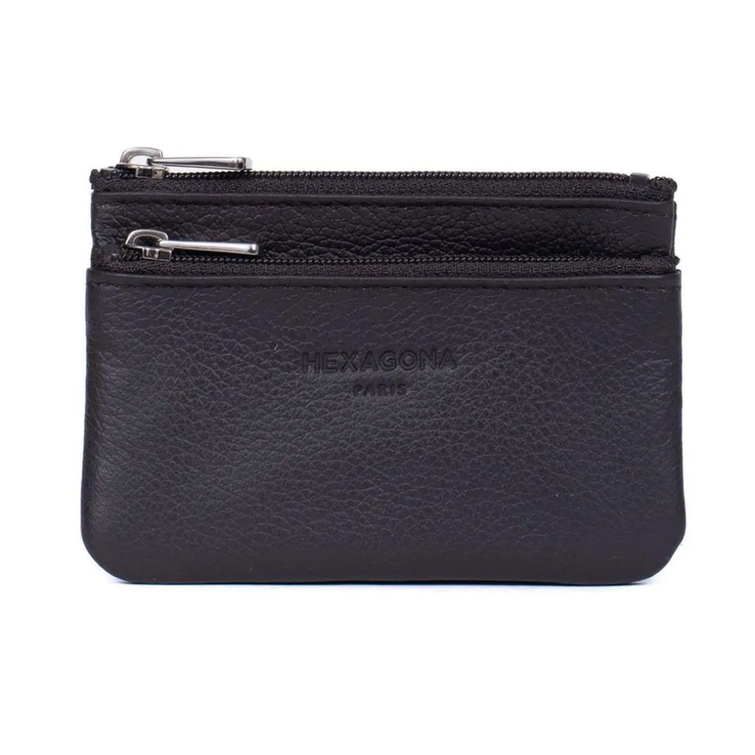 Porte-monnaie Stop RFID Cuir CONFORT Marron foncé Cate