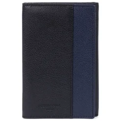 Porte-papiers Stop RFID Cuir DUO Noir/Marine