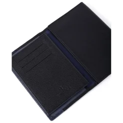 Porte-papiers Stop RFID Cuir DUO Noir/Marine