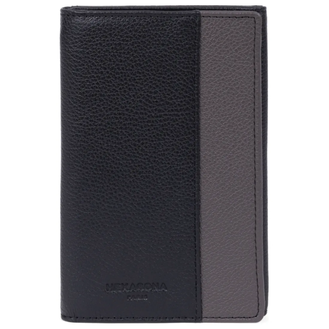 Porte-papiers Stop RFID Cuir DUO Noir/Taupe