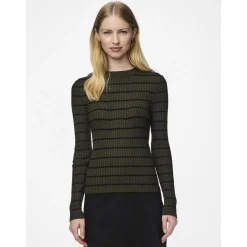 Pull à maille en viscose Crista rayures vert Daisy