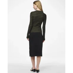 Pull à maille en viscose Crista rayures vert Daisy